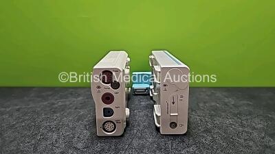 1 x Philips M3015A CO2 Microstream Gas Module and 1 x Philips M3001A Opt A01C06 Module Including ECG, SpO2, NBP, Press and Temp Options *SN DE43541383 / DE717M8543*