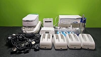 Mixed Lot Including 4 x Verathon BladderScan Battery Chargers with 4 x Power Supplies, 1 x Sonarwarm Diagnostic Sonar, 1 x Philips Respironics Dreamstation, 1 x Brymill Cryogenic System (Damaged Casing - See Photo), 3 x piCO+ Smokerlyzers with D-Pieces, 1