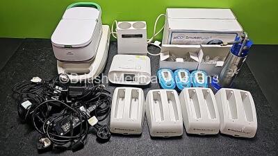 Mixed Lot Including 4 x Verathon BladderScan Battery Chargers with 4 x Power Supplies, 1 x Sonarwarm Diagnostic Sonar, 1 x Philips Respironics Dreamstation, 1 x Brymill Cryogenic System (Damaged Casing - See Photo), 3 x piCO+ Smokerlyzers with D-Pieces, 1 - 2