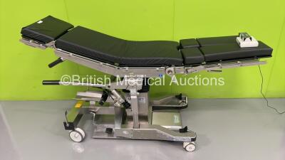 Maquet betamaquet Electric Operating Table Model 1145.62AO on Maquet 3113.1052 Base Unit with 2 x Remote Controllers and Cushions (Powers Up)