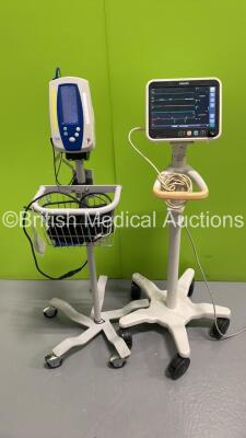 1 x Philips Efficia CM100 Monitor *Mfd 2016/09* on Stand and 1 x Welch Allyn Spot Vital Signs Monitor on Stand (Both Power Up) *CN62609560*