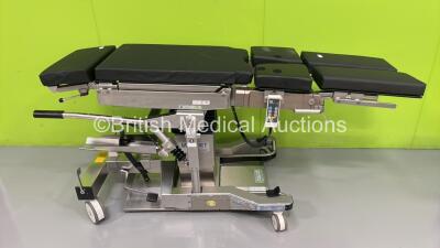 Maquet betamaquet Electric Operating Table Model 1145.62AO on Maquet 3113.1052 Base Unit with 2 x Remote Controllers and Cushions (Powers Up)