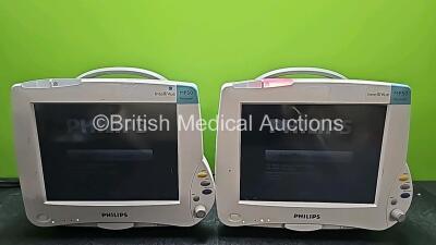 2 x Philips Intellivue MP50 Neonatal Touch Screen Patient Monitors (Both Power Up and Cracked Casings - See Photos)