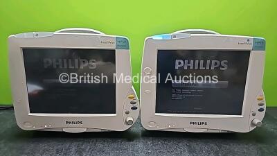 2 x Philips Intellivue MP50 Neonatal Touch Screen Patient Monitors (Both Power Up and Cracked Casings - See Photos)