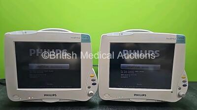 2 x Philips IntelliVue MP50 Anesthesia Patient Monitors (Both Power Up and Cracked Casings - See Photos)