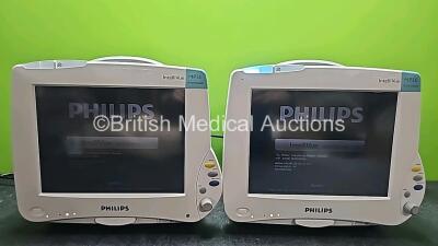 2 x Philips IntelliVue MP50 Anesthesia Patient Monitors (Both Power Up and Cracked Casings - See Photos)