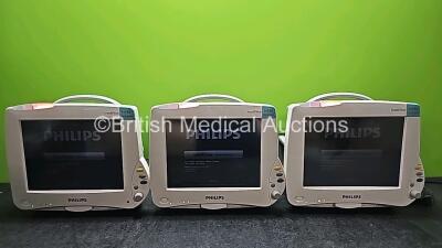 3 x Philips IntelliVue MP50 Anesthesia Patient Monitors (All Power Up and Cracked Casings - See Photos)