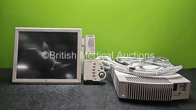 Job Lot Including 1 x Philips Elo IntelliVue Patient Monitor and 1 x Philips MP80 Unit (Missing Dial, Scratched Screen and Damaged Casing - See Photos)