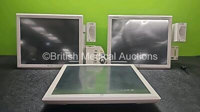 3 x Philips Elo IntelliVue Patient Monitors (All Cracked Casings and Missing Dial - See Photos)