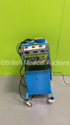 Valleylab Force FX-8C Electrosurgical / Diathermy Unit on Stand with Dual Footswitch and Dome Footswitch (Powers Up - 1 x Missing Wheel - Damaged Trim - See Pictures) *S/N F5J42309A*