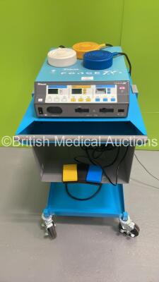 Valleylab Force FX-8CS Electrosurgical / Diathermy Unit on Stand with 2 x Dual Footswitchs and 1 x Single Footswitch (Powers Up) *S/N SF9A03753A*