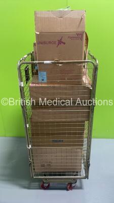 Cage of Mixed Consumables Including B-Braun Intrafix Primeline, Smith and Nephew Clear Track Cannulas and Intersurgcial Anaesthesic Face Masks (Cage Not Included - Out of Date)