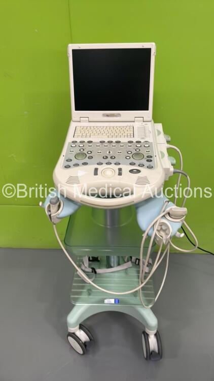 Esaote MyLab25Gold Portable Ultrasound Scanner Ref 970 7340 000 with 2 x Transducer / Probes LA435 Ref 9600173000 / PA230E Ref 9600165000 (Powers Up - HDD AND BOARD REMOVED) * SN 04732 * * Mfd 2009 *