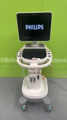 Philips Sparq Flat Screen Ultrasound Scanner Ref 989605394911 *S/N US81410587* **Mfd 2014* with 2 x Transducers / Probes (C6-2 and S4-2) (Powers Up)