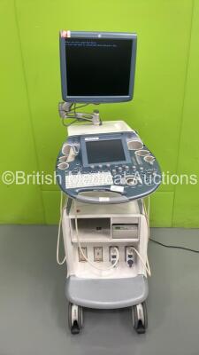 GE Voluson E8 Flat Screen Ultrasound Scanner *S/N D051335* **Mfd 01/2009** with 2 x Transducer / Probes IC5-9-D Ref 5194434 *Mfd 02-2009* and M6C Ref 5181441 *Mfd 2006* Sony UP-D897 Digital Graphic Printer (HDD REMOVED - Powers Up)