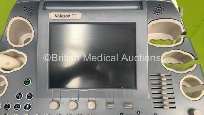 GE Voluson E8 Flat Screen Ultrasound Scanner *S/N D051335* **Mfd 01/2009** with 2 x Transducer / Probes IC5-9-D Ref 5194434 *Mfd 02-2009* and M6C Ref 5181441 *Mfd 2006* Sony UP-D897 Digital Graphic Printer (HDD REMOVED - Powers Up) - 3