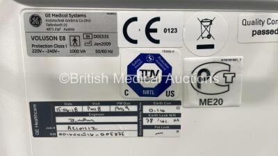 GE Voluson E8 Flat Screen Ultrasound Scanner *S/N D051335* **Mfd 01/2009** with 2 x Transducer / Probes IC5-9-D Ref 5194434 *Mfd 02-2009* and M6C Ref 5181441 *Mfd 2006* Sony UP-D897 Digital Graphic Printer (HDD REMOVED - Powers Up) - 9