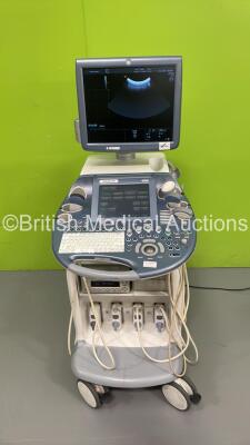 GE Voluson E8 Flat Screen Ultrasound Scanner *S/N D16618* **Mfd 06/2012** Software Version 12.0.3.534 with 4 x Transducers / Probes (AB2-7-D Ref H48651MW *Mfd 10/2011* / AB2-7-D Ref H48651MW *Mfd 02/2007* / 4C-D Ref 5145045 *Mfd 06/2008* and RAB4-8-D Ref 