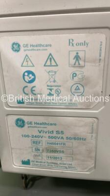 GE Vivid S5 Flat Screen Ultrasound Scanner Ref H45041FR *S/N 7350VS5* **Mfd 11/2013** (Powers Up - HDD REMOVED) - 8