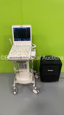 Philips CX50 Flat Screen Ultrasound Scanner Ref 989605384711 *S/N SG412302708* **Mfd 2014** SVC HW A.2 Software Version 3.1.2 with 3 x Transducers / Probes (C10-3v / L12-3 and C5-1) on Philips CX50 Stand with Carry Case (Powers Up)