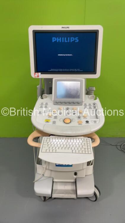 Philips iU22 Flat Screen Ultrasound Scanner *S/N B043H7* **Mfd 07/2011** with 4 x Transducers / Probes (C9-5ec / C5-1 / L9-3 and L17-5) and Sony UP-D897 Digital Graphic Printer (Powers Up - HDD REMOVED) ***IR425***