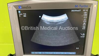 SonoSite M-Turbo Portable Ultrasound Scanner Ref P08189-83 *S/N WK279G* **Mfd 02/2014** Boot Version Arm Version with 2 x Transducers / Probes (ICTx/8-5 MHz Ref P07690-71 *Mfd 2017* and C60x/5-2 MHz Ref P07680-30 *Mfd 02/2012*) and Sony UP-897MD Video Gra - 5