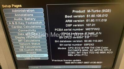 SonoSite M-Turbo Portable Ultrasound Scanner Ref P08189-83 *S/N WK279G* **Mfd 02/2014** Boot Version Arm Version with 2 x Transducers / Probes (ICTx/8-5 MHz Ref P07690-71 *Mfd 2017* and C60x/5-2 MHz Ref P07680-30 *Mfd 02/2012*) and Sony UP-897MD Video Gra - 7