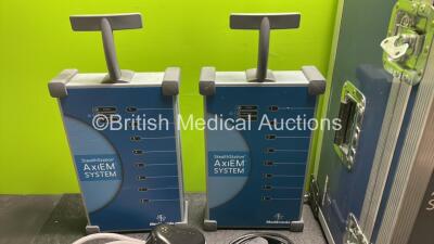 2 x Medtronic 9660651 StealthStation AxiEM System Controllers (Both Power Up) with Accessories in Case - 2