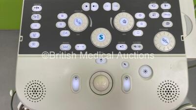 Siemens Acuson P300 Flat Screen Portable Ultrasound Scanner Model No 10852646 *S/N 2149* **Mfd 09/2015** Software Rev 1.01 STD 13.21 with 2 x Transducers / Probes (CA431 and LA435 - Both Head Damage - See Photos) on Stand (Powers Up) ***IR393*** - 3