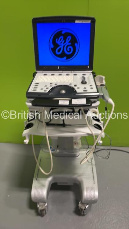 GE Vivid q Portable Ultrasound Scanner Ref H45041FM *S/N 056170Vq* **Mfd 09/2016** with 1 x Transducer / Probe M4S-RS Ref 5308251 *Mfd 2016-07* (Powers Up HDD REMOVED)