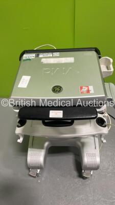 GE Vivid q Portable Ultrasound Scanner Ref H45041FM *S/N 056167VQ* **Mfd 09/2016** with 1 x Transducer / Probe M4S-RS Ref 5308251 *Mfd 2016-07* (HDD REMOVED - Draws Power with Blank Screen) - 6