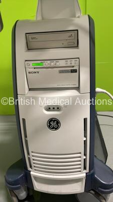 GE Voluson P8 Flat Screen Ultrasound Scanner Ref 5589191 *S/N 317304SU4** **Mfd 02/2016** Software Version with 1 x Transducer / Probe 4C-RS Ref 5125386 *Mfd 2019-03* (Damage to Cable - See Photo) Sony UP-D898MD Digital Graphic Printer (Powers Up with 2 x - 4