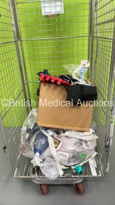 Cage of Mixed Consumables Including Face Masks, BP Hoses and Braces (Cage Not Included)