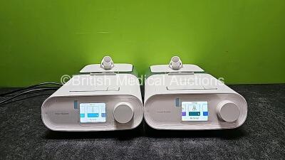 2 x Philips Respironics DreamStation Auto CPAP *Mfd 2017* with 2 x DreamStation Humidifiers (Both Power Up with Stock Power Supply - Stock Power Supply Not Included) *SN J18365326D8EE / J182988777B21*