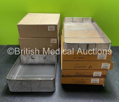 Job Lot Including 3 x Flat Base Perforated Baskets *300 x 300 x 100mm* and 4 x Flat Base Perforated Baskets *580 x 280 x 50mm* (Like New)