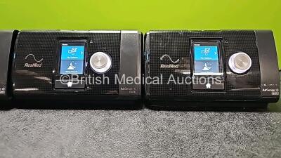 4 x ResMed Airsense 10 Elite CPAP Units with 1 x Power Supplies (All Power Up, 2 x Missing Humidifier Chambers and 1 x Missing Side Cover - See Photos) *SN 23181968266 / 23181968495 / 23191930557 / 23211636165* - 4