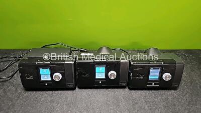 2 x ResMed Airsense 10 Autoset CPAP Units with 2 x Power Supplies (All Power Up and 1 x Faulty Power Supply) and 1 x ResMed Lumis 150 VPAP ST-A (Powers Up) *SN 22201202071 / 23221862598 / 23151308631* - 2