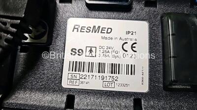 9 x ResMed S9 Escape EPR CPAP Units with 9 x Power Supplies with 9 x ResMed H5i Humidifiers (All Power Up) *SN 22171191752 / 22171006929 / 22151918820 / 22151750383 / 23142381064 / 23121192179 / 22161158146 / 23141565320 / 22161053936* - 8