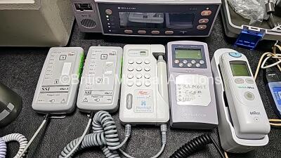 Mixed Lot Including 1 x Gabler PSE-500 Suction Pump (Powers Up), 3 x CRY-AC-3 Canisters (1 x Damaged - See Photo), 2 x Masimo SET SSI Visi-3 Units, 1 x Huntleigh Mini Dopplex (Missing Battery Cover - See Photo), 1 x Nellcor OxiMax N-65, 3 x Welch Allyn Su - 11