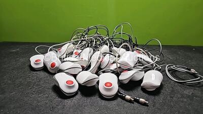 22 x Televic Push Pear 1-Button Nurse Call Units (Some Damaged Connectors - See Photos)