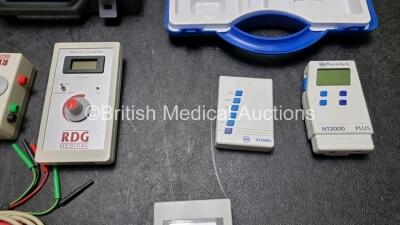 Job Lot Including 1 x B.Braun Stimuplex HNS 12 Unit, 2 x RDG NL 500 Nerve Locators, 1 x Neurotech NT200 Plus / NT2000 Until, 1 x Omega AD128 Analog / Digital Data Logger and 1 x Medical Pleival Nerve Stimulator - 3