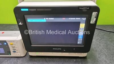 Philips IntelliVue MX400 Patient Monitor Software Revision L.01.12 with Philips X2 Handheld Patient Monitor Including ECG, SpO2, NBP Options (Both Power Up) *SN DE315E6691 / DE34501140* - 2