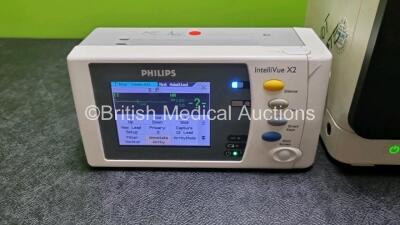 Philips IntelliVue MX400 Patient Monitor Software Revision L.01.12 with Philips X2 Handheld Patient Monitor Including ECG, SpO2, NBP Options (Both Power Up) *SN DE315E6691 / DE34501140* - 3