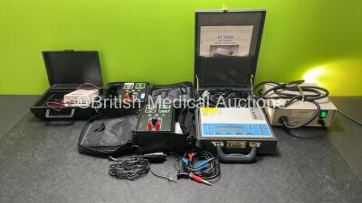 Mixed Lot Including Brindley and Smith ET-1000 Therapy Unit with Accessories in Case (Powers Up), 1 x Westcor 3700 Webster Sweat Inducer in Case, 1 x Sapimed Light Source with Cable (Powers Up with Good Bulb) and 2 x R&B 708 Cautery Devices in Cases (Both