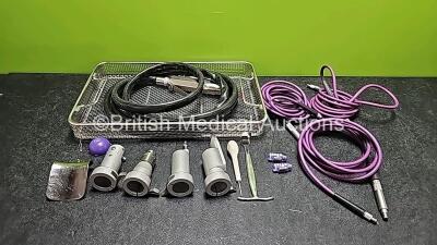 How Medical Chtrodrill 1200 Handpiece with 4 Attachments and 2 x Acclarent Light Source Cables in Tray *CH* - 2