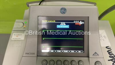 GE MAC 3500 ECG Machine on Stand (Powers Up) - 2