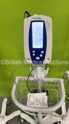 3 x Welch Allyn SPOT Vital Signs Monitors on Stands (All Power Up) and 1 x Welch Allyn Connex Vital Signs Monitor on Stand (No Power) - 3