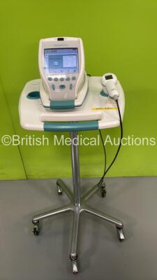 Verathon BVI 9400 Bladder Scanner Part No 0570-0190 on Stand with Transducer and Battery (Powers Up - Damage to Fascia - See Photo) *B4016243*