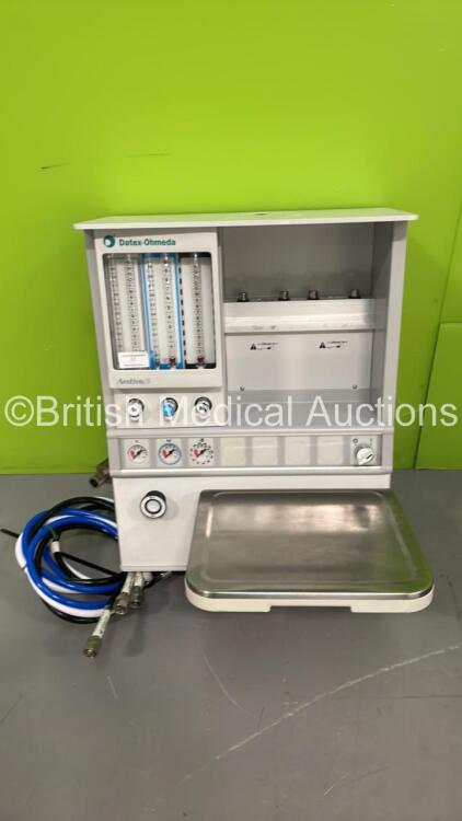 Datex-Ohmeda Aestiva/5 Wall Mounted Induction Anaesthesia Machine with Hoses **Stock Photo Used**