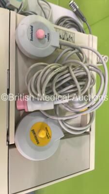 1 x Williams Medical Supplies Lamp on Stand and 1 x Sonicaid Team Duo Fetal Monitor with Sonicaid Team Care Printer and 4 x Transducers (Powers Up) - 3